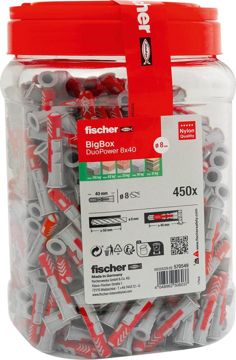 Fischer DuoPower 8x40 BigBox (450) (1 pcs.)