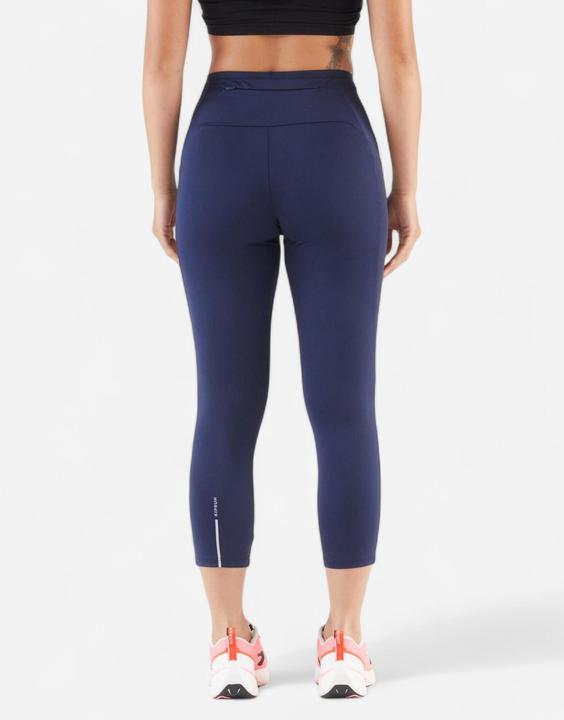 Actual product image Kiprun Lauftights 3/4 Damen atmungsaktiv - Run 500 Comfort marineblau (W28/L31)