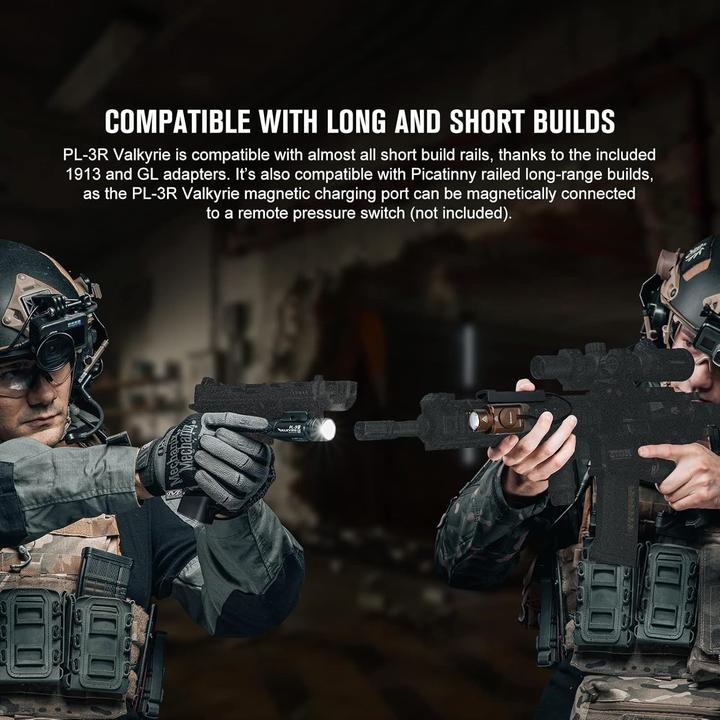 Actual product image Olight Tactical Flashlight, 1500 Lumen, Rechargeable, Two Lighting Modes, Rail Compatible (1500 lm)