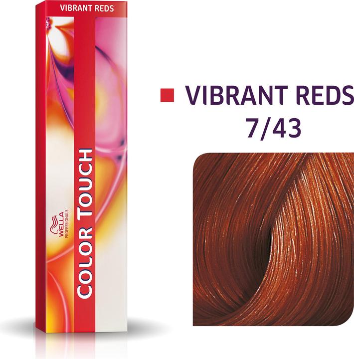 Produktbild Wella Professionals Color Touch demi-permanent hair color 7/43 Vibrant Reds, 60ml (7, 43 Medium Rot Gold Blond)