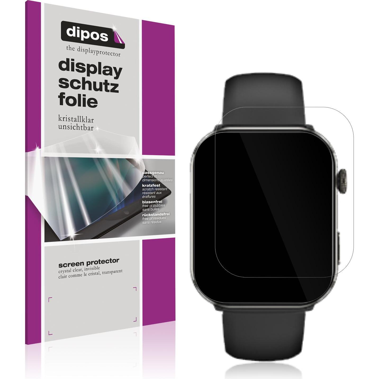 Dipos Schutzfolie Klar für Blackview R60 Smartwatch 1.96 Zoll, Smartwatch Schutzfolie, Transparent