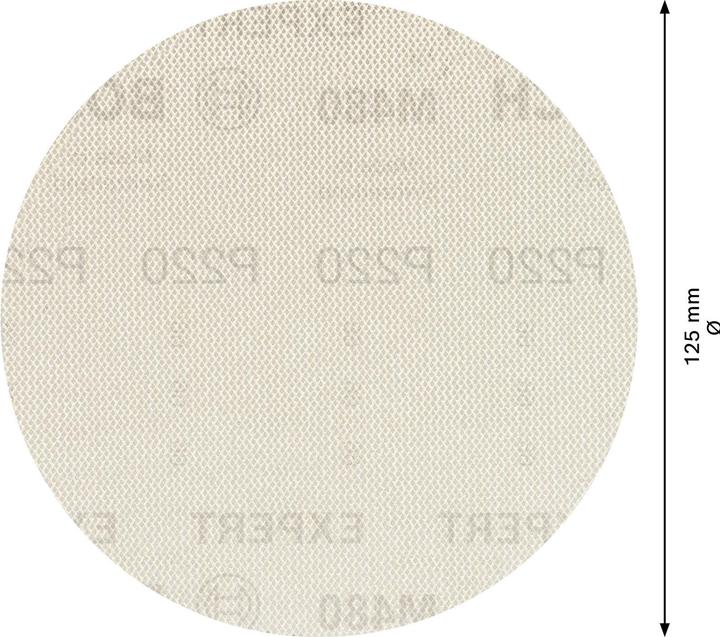 Actual product image Bosch Professional Zubehör EXPERT M480 Sanding net for random orbital sander, 125 mm, G 220, 5 pieces (P220)