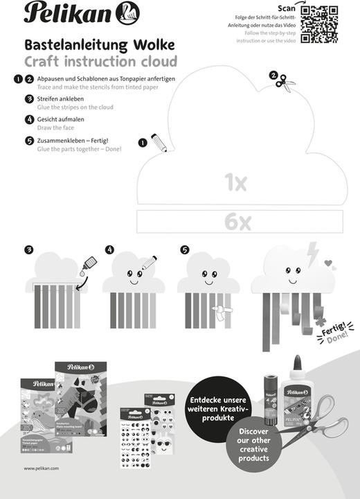 Produktbild Pelikan Tonpapier Block TZPB, 20 Blatt, 23x33cm, Rainbow (120 g/m², 1 x)