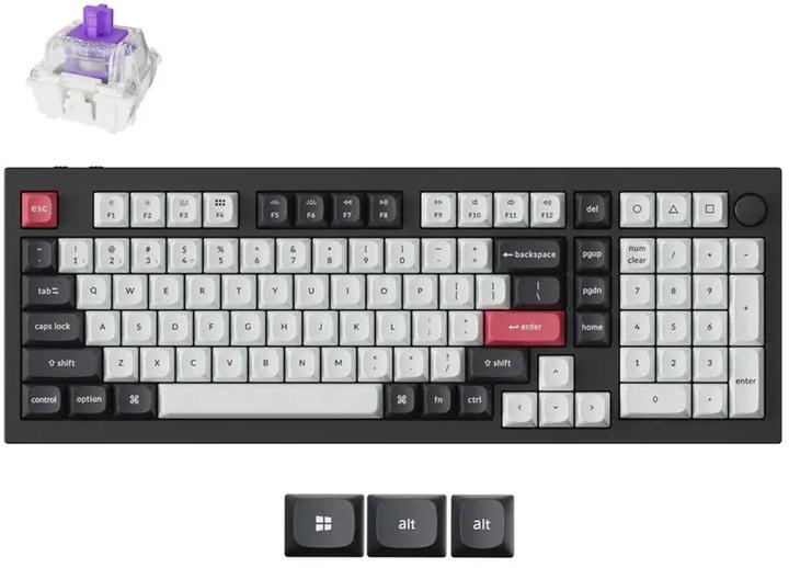 Produktbild Keychron Q5 HE (Q5H-M1) QMK Wireless Custom Hall Effect Keyboard Purple Switch 96% US Layout (US, Kabelgebunden, Kabellos)