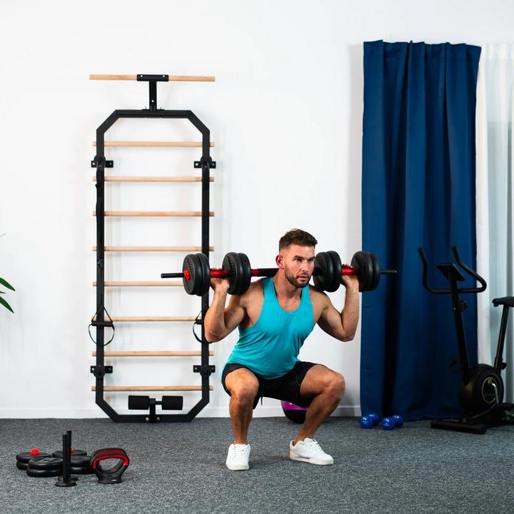 Produktbild HMS 6IN1 GEWICHTSSATZ SGN1340 (LANGHANTEL KURZHANTEL UND KETTLEBELL) 40KG