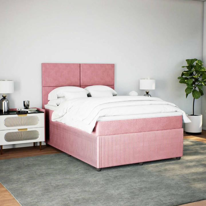 Produktbild vidaXL Bo x springbett mit Matratze 140 x 200 cm Samt (140 x 200 cm)