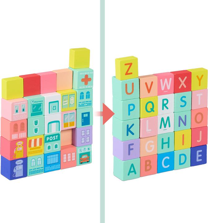 Actual product image Relaxdays Wooden block set