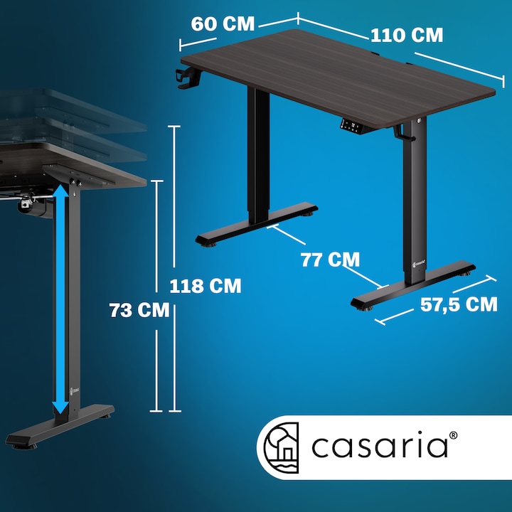 Actual product image Casaria Desk (110 x 60 x 118 cm)