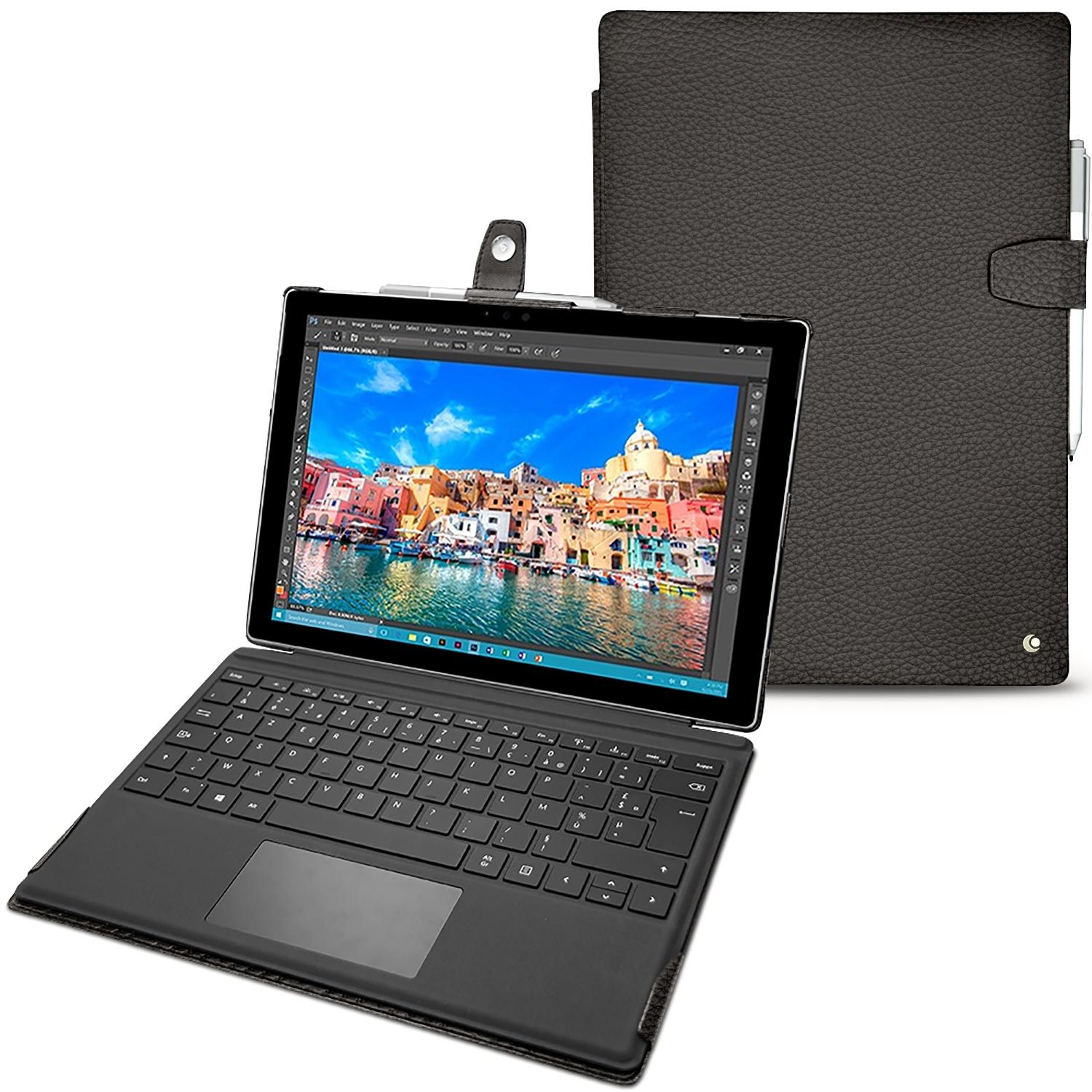 Noreve Lederschutzhülle (Surface Pro 4), Tablet Hülle, Grau