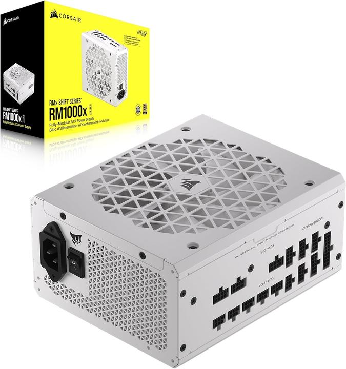 Corsair RMx Shift White Series, RM1000x Shift White, 1000 watts, 80 PLUS GOLD Certified, Fully Modular Power (1000 W)