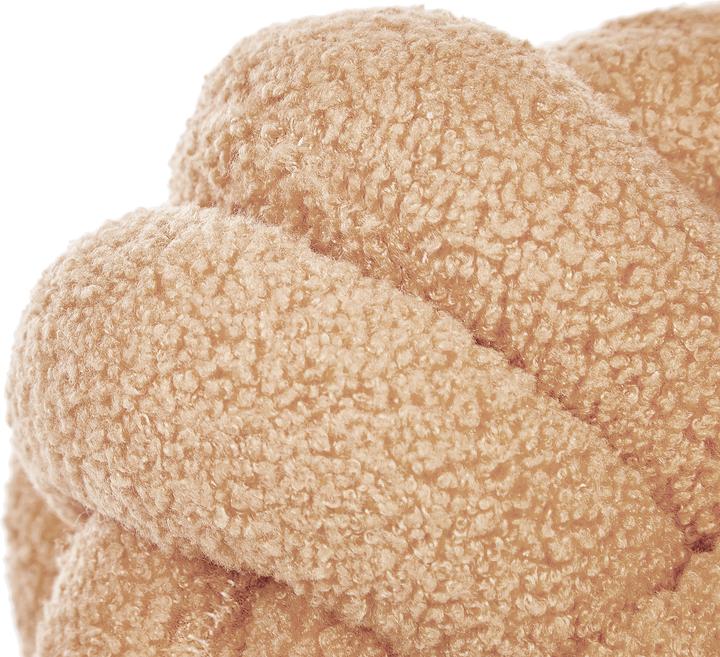 Actual product image Beliani Boucle Knot Cushion Beige 19 x 19 cm MALNI (19 x 19 cm)