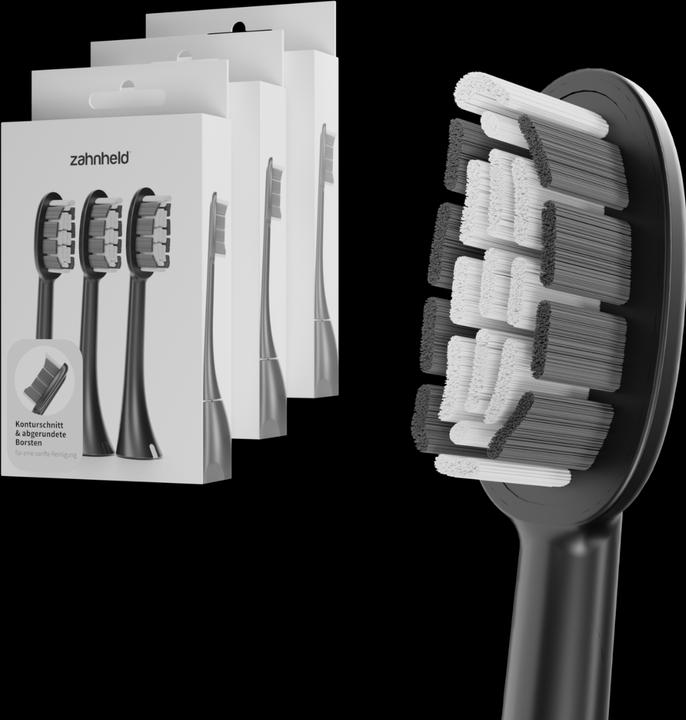 Produktbild Zahnheld Bürstenkopf Basic Medium 9x Schwarz (9 x)