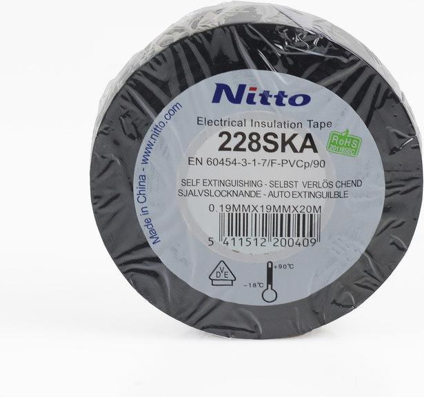 Immagine prodotto Nitto Nastro isolante elettrico 228 SKA, 19 mm x 20 m, nero (19 mm)