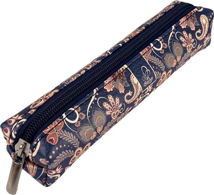 BEE Piórnik Bee-bee Piórnik mini prostokąt Paisley kwiaty niebieskie
