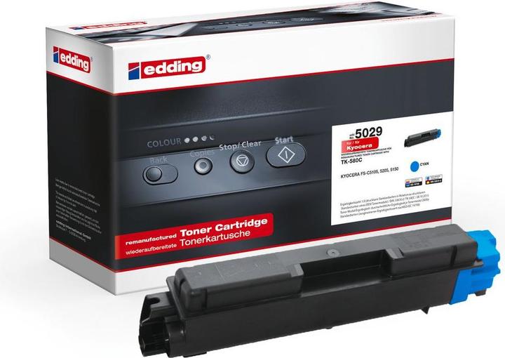 Image du produit Edding Toner remplace le TK 580C Cyan 2800 pages (C)
