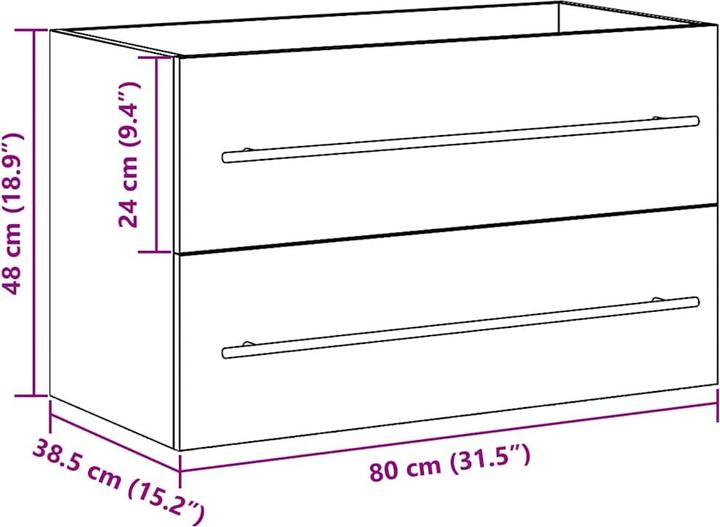 Produktbild vidaXL Waschbeckenschrank (80 x 38.50 x 48 cm)