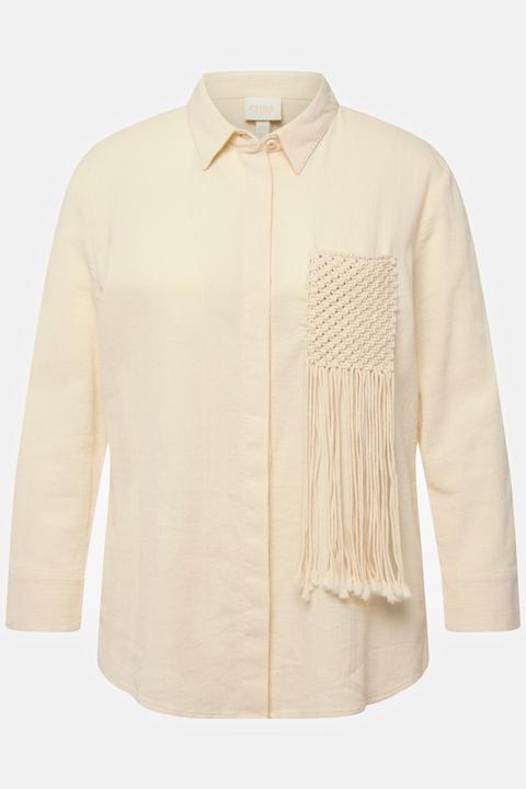 Immagine prodotto Ulla Popken Camicia di cotone biologico con texture, collo da camicia e maniche lunghe (54)