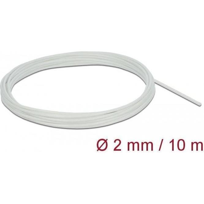 Delock, Kabelschutz + Kabelführung, Schutzschlauch Glasfasergeflecht 10 m x 2 mm weiss (Kabelschlauch, 10000 mm)