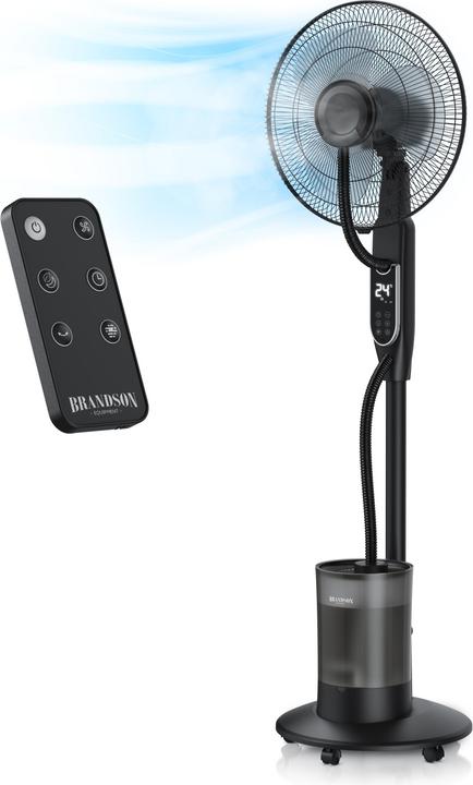 Brandson Standventilator mit Wasserkühlung, leise, Oszillation, Ultraschallvernebler, 4 Modi