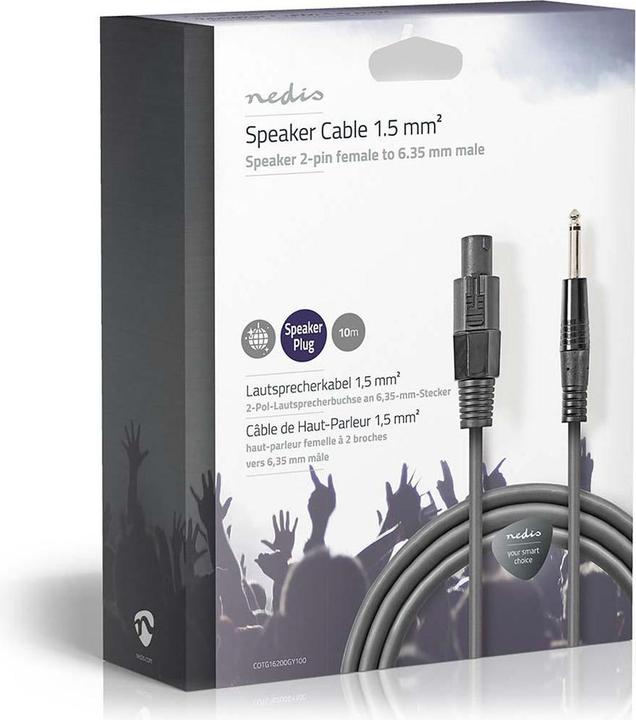Image du produit Nedis Lautsprecherkabel | 48 x 0.20 mm | Kupfer | 10.0 m | Rund | PVC | Dunkelgrau | Kartonverpackun (10 m, 1.50 mm²² mm)