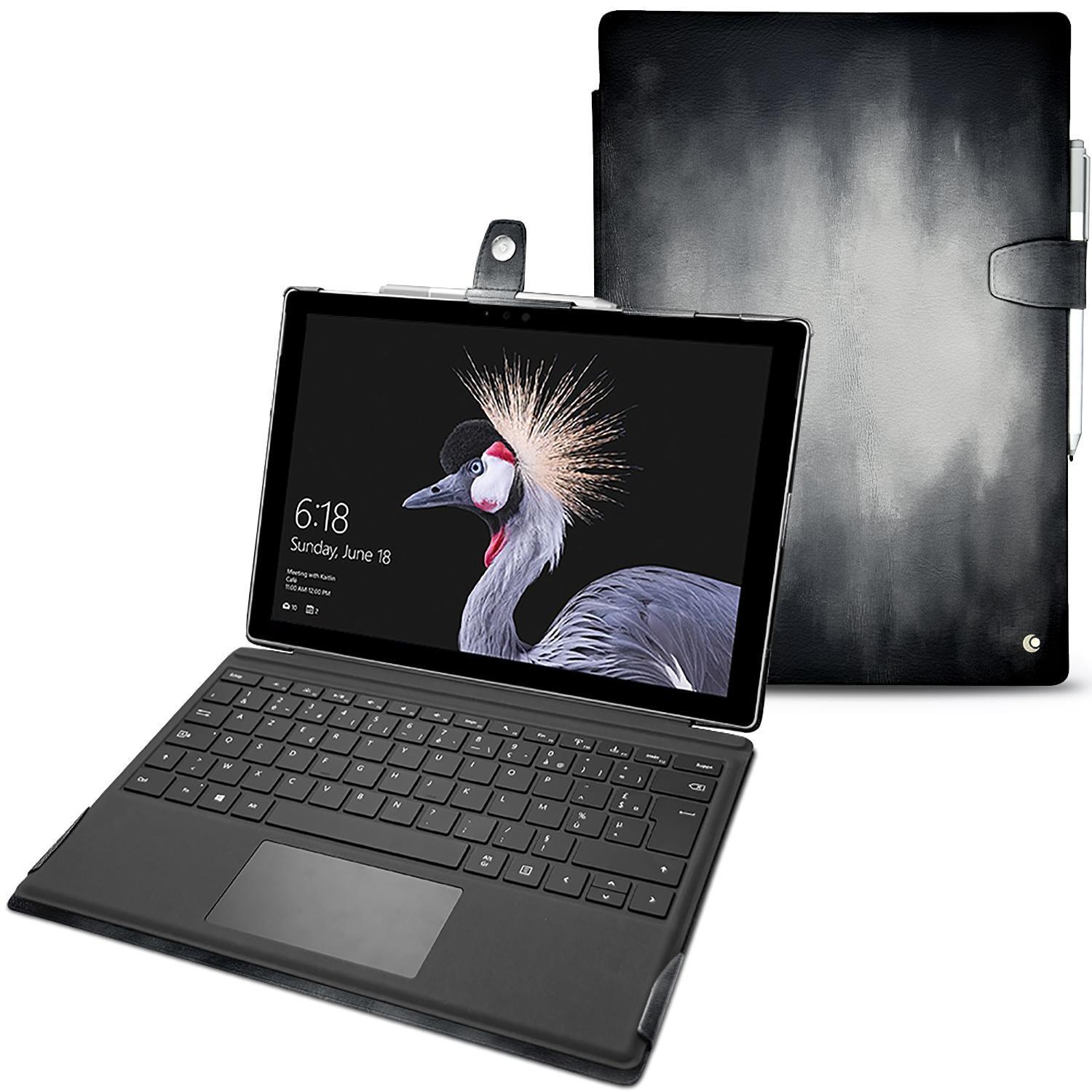 Noreve Lederschutzhülle (Surface Pro (2017)), Tablet Hülle, Grau