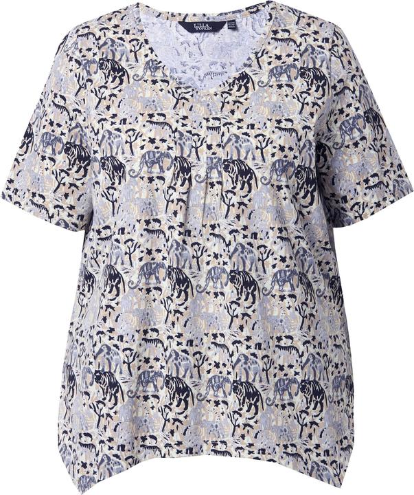 Produktbild Ulla Popken T-Shirt, Tiere, A-Linie, Zipfelsaum, V-Ausschnitt, Halbarm (42, 44)