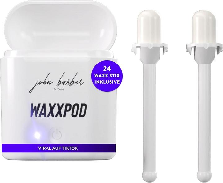 John Barber & Sons WaxxPod Ohren- & Nasenhaar-Wachs-Set mit USB Mini Wärmer (24x)