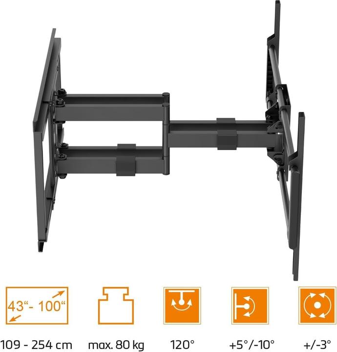 Produktbild myWall TV Wandhalterung HP 43 (Wand, 80 kg, 43" - 100")