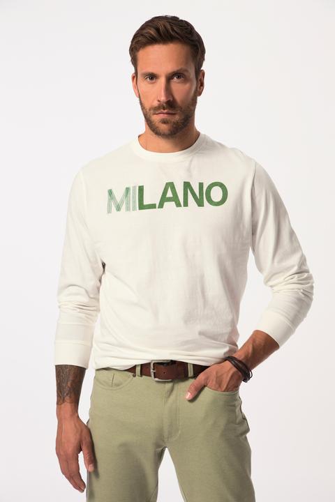 Image du produit JP1880 JP 1880 Herren grosse Grössen Langarm-Shirt, Rundhals, Brustprint offwhite XL 825317200-XL (XL)