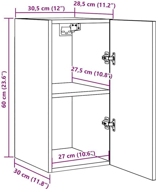 Produktbild vidaXL TV-Schrank (30.50 x 30 x 60 cm)