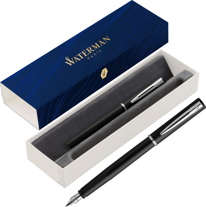 Actual product image Waterman Fountain pen Allure F (Stainless steel, Black, 1 x)