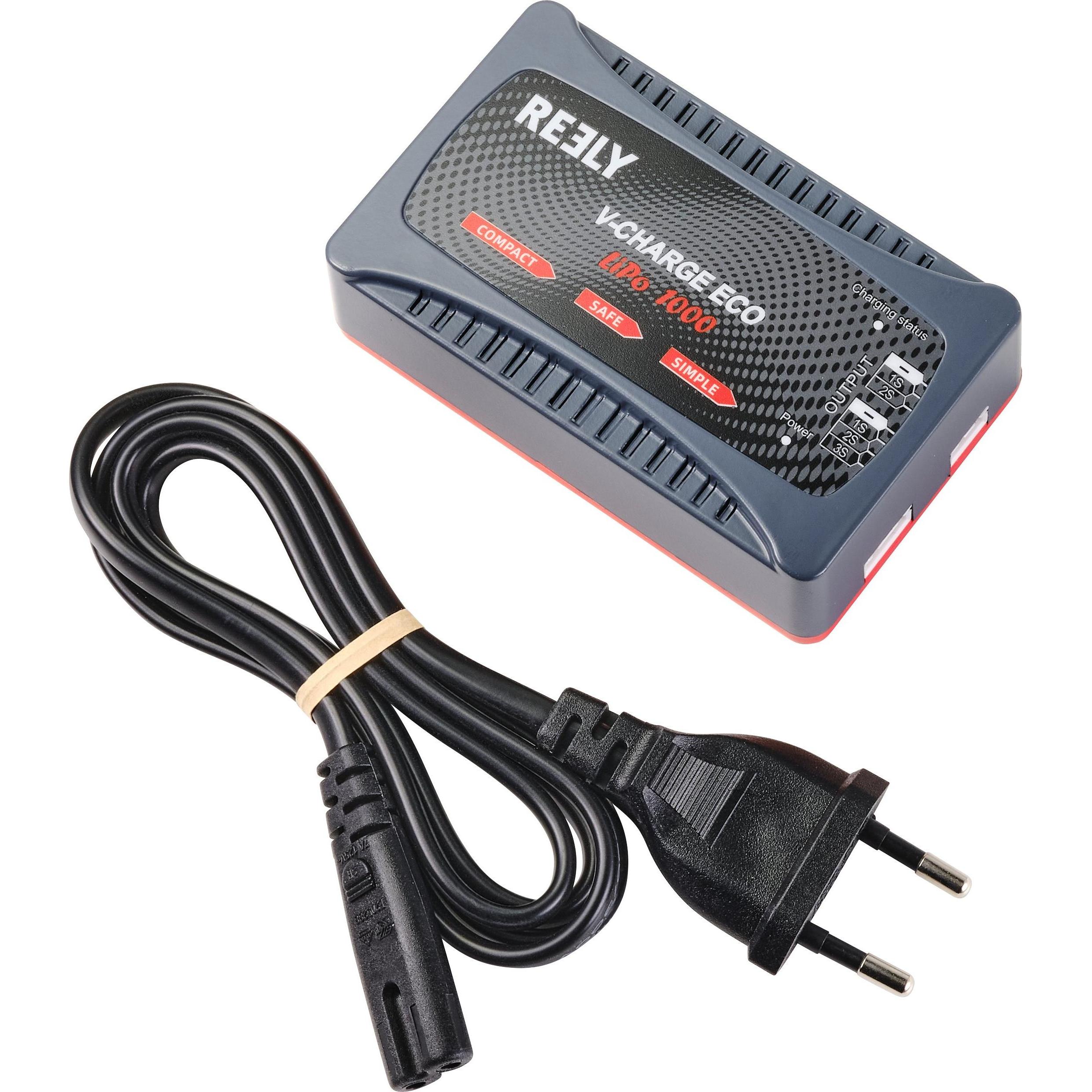 Reely V-CHARGE ECO LiPo 1000 Modellbau-Ladegerät 230 V 1 A LiPo
