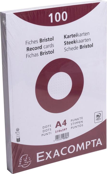Image du produit Exacompta Fiches Bristol (210 x 297 mm, 100x, 205 g/m²)