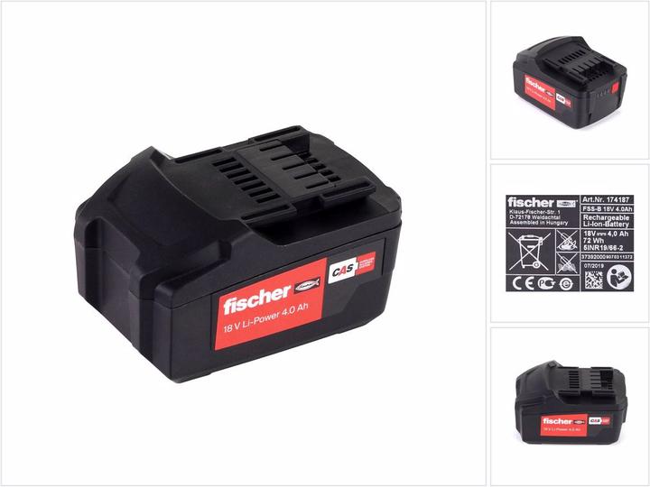 Fischer Akkupack FSS-B 18V 4.0Ah 552930 - Akku - 4.000 mAh (18 V)