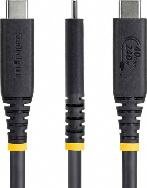 Produktbild StarTech .com CC1M40GUSB4TP, 1 m, USB C, USB C, USB4 Gen 3x2, 40 Gbit/s, Schwarz (1 m, USB 4, 240 W)