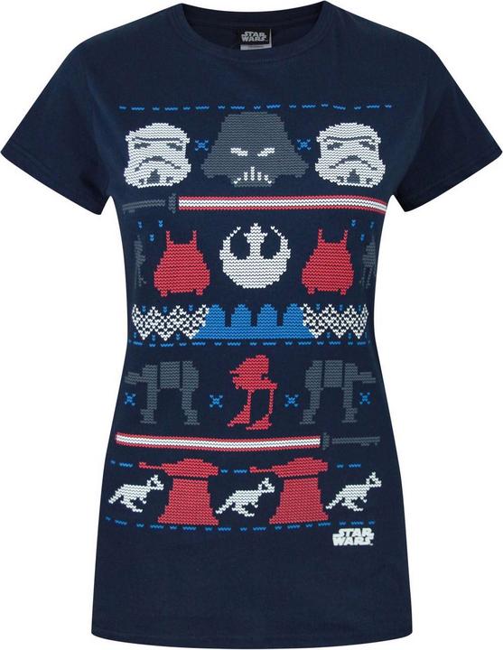 Actual product image Star Wars Dark Side Fair Isle Christmas TShirt (S)