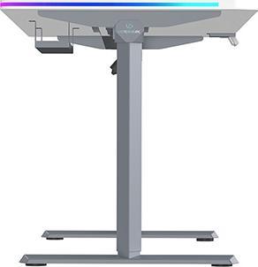 Actual product image Ultradesk Gaming-Tisch QUEST, 140x70cm, 72-120cm, grau-weiss