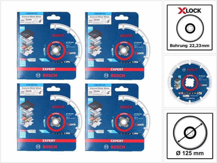 Productafbeelding Bosch Professional Bosch X-LOCK diamant metaaldoorslijpschijf 125 x 22,23 mm ( 4x 2608900533 ) Expert 4 st. voor