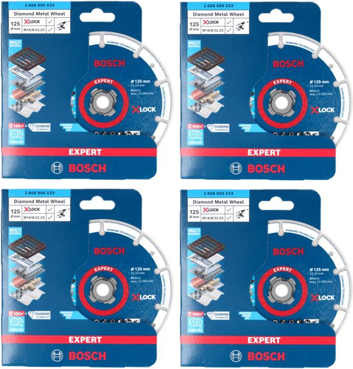 Productafbeelding Bosch Professional Bosch X-LOCK diamant metaaldoorslijpschijf 125 x 22,23 mm ( 4x 2608900533 ) Expert 4 st. voor
