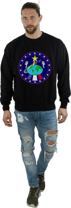 Actual product image Nasa Mens Classic Globe Astronauts Sweatshirt (XL)