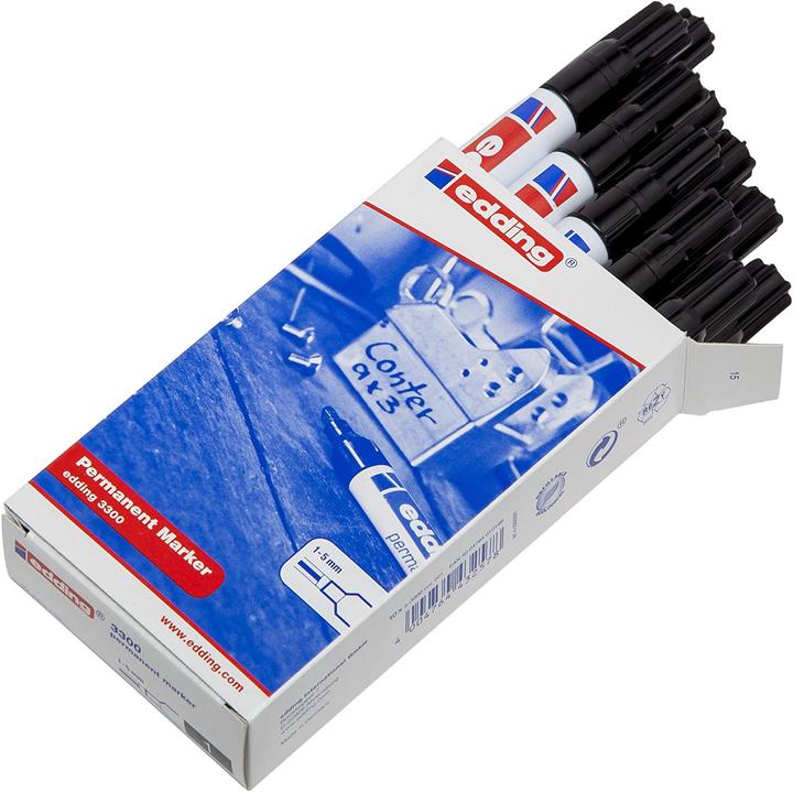 Produktbild Edding Permanent Marker 3300 1-5mm (Schwarz, 5 mm, 10 x)