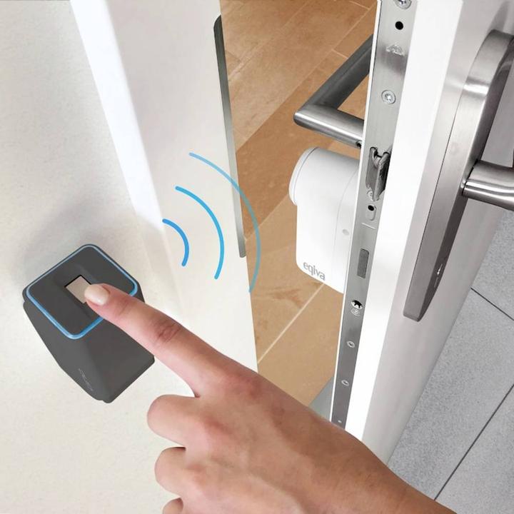 Actual product image Ekey 200023 Fingerprint access system plus door lock drive surface mount 12V IP54 Bluetooth enabled