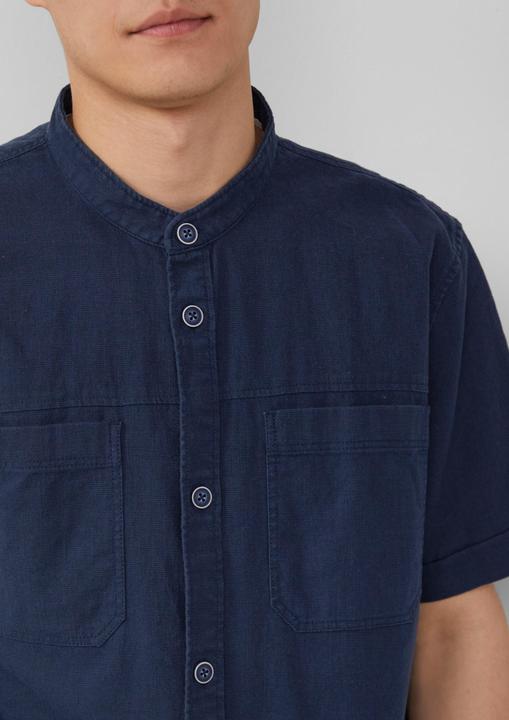 Image du produit S.Oliver Hemd Relaxed Fit: Kurzarmhemd mit Stehkragen aus Leinenmix (M)