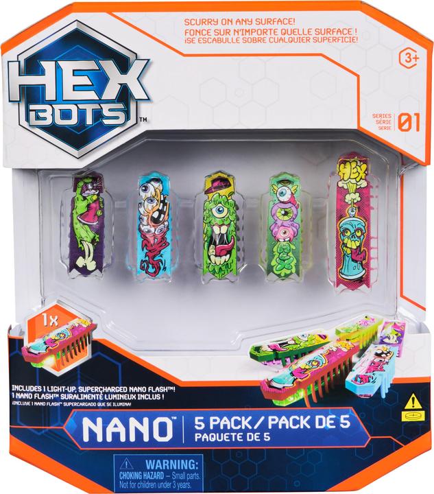 Actual product image Hexbots Nano Flash 5-pack
