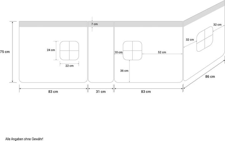 Actual product image Homestyle4u Bettumrandung Bettvorhang für Hochbett