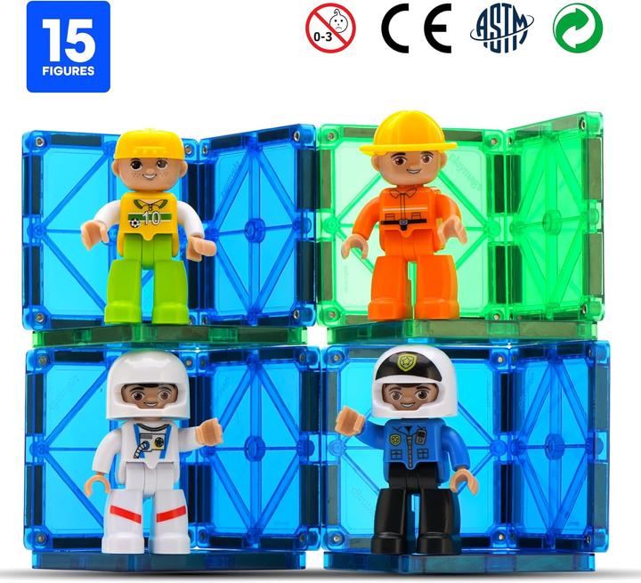 Actual product image Playmags 15 magnetic figures