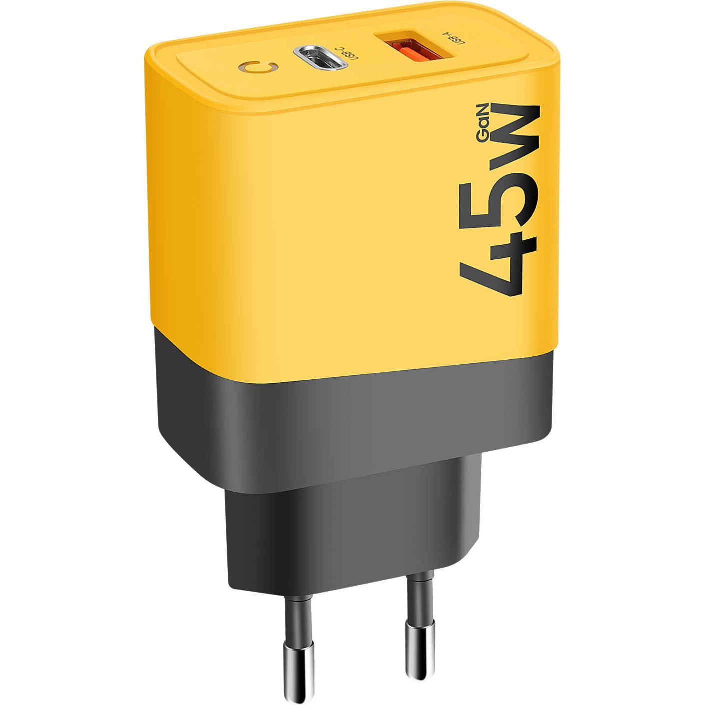 Thumbnail - Tactical Microgrid GaN 45W Ladegerät Netzteil USB-C USB-A - Gelb (45 W), USB Ladegerät, Gelb