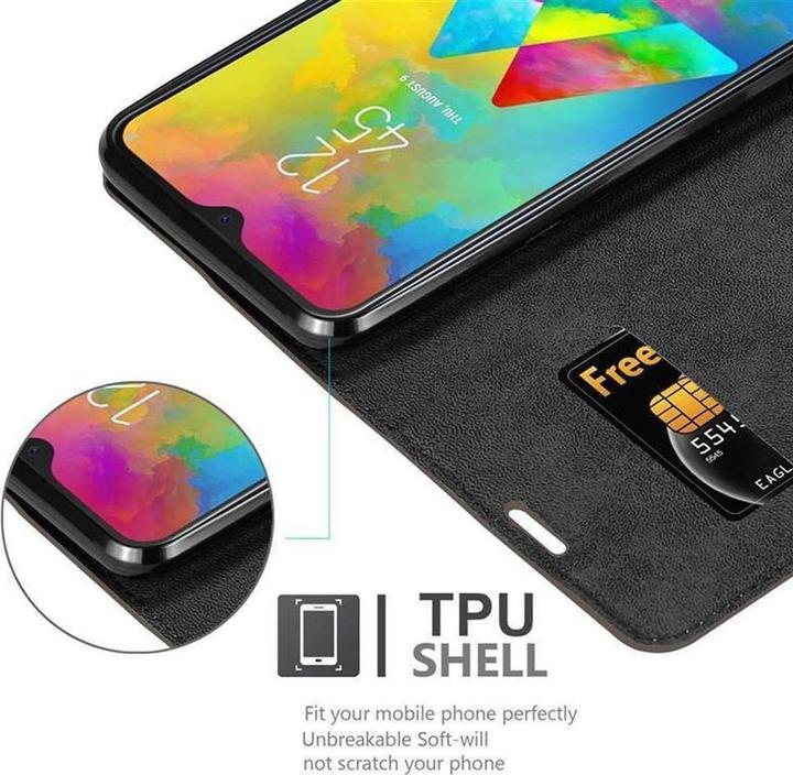Actual product image Cadorabo Book Invisible Magnet Cover (Samsung Galaxy M20)