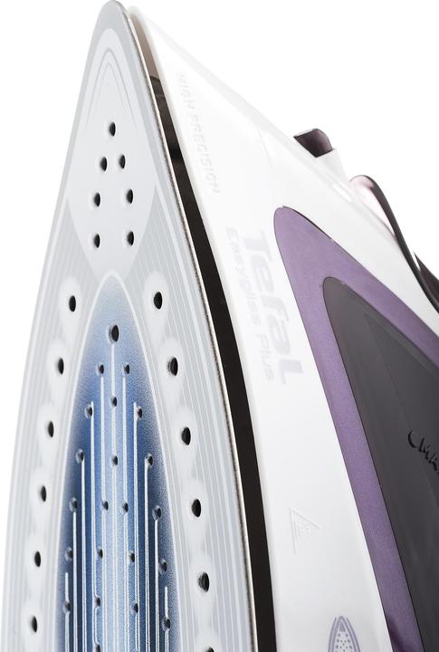 Actual product image Tefal EasyGliss Plus FV5714 Dry & Steam Iron Durilium Sole Bordeaux (2400 W, 190 g/min)