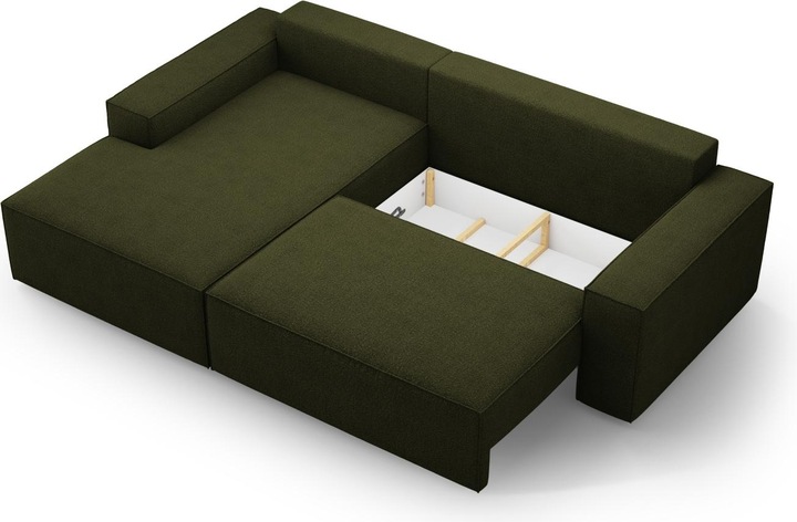 Actual product image Micadoni Bouclé Left Corner Sofa With Bed Function And Box, "Jodie", 3 Seats, 246x151x86 Made in Europe (Corner sofa)